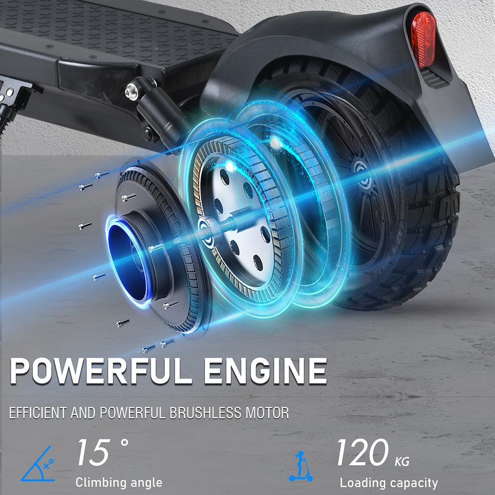 Elektromobilná kolobežka JOYOR Y8-S, 10-palcové kolesá, 48V 26Ah batéria, 500W motor, maximálna rýchlosť 40 km/h, nosnosť 120 kg, dojazd až 82 km.