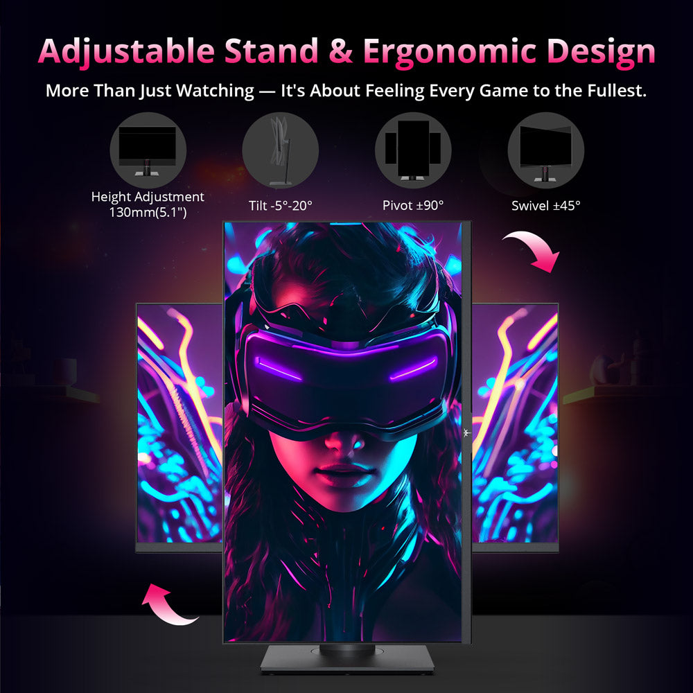 KTC H27P22S 27-palcový herný monitor, 3840x2160 UHD AUO 7.0 FAST IPS panel, HDR400, obnovovacia frekvencia 160 Hz, doba odezvy 1 ms, 132 % sRGB, kompatibilný s FreeSync a G-SYNC, nízka modrá svetelná vlna, 2×HDMI2.1, 2×DP1.4, 1×USB2.0, nastaviteľný stojan a podpora VESA montáže.