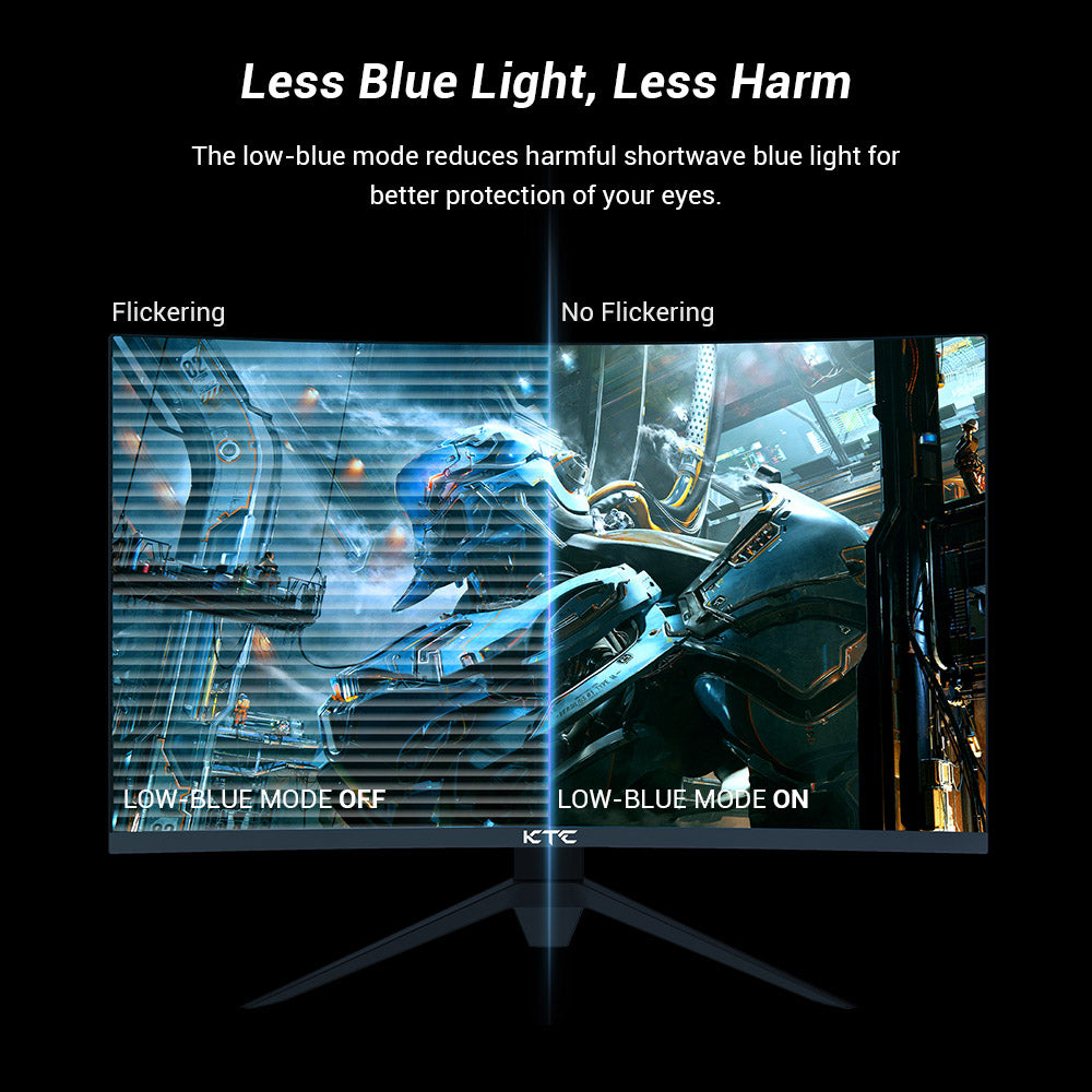 KTC H27S17 27-inch 1500R Curved Gaming Monitor QHD 2560x1440 16:9 ELED 180Hz 120% sRGB 4000:1 Contrast Ratio 1ms MPRT Response Time Low Motion Blur Compatible with FreeSync G-Sync USB 2xHDMI2.0 2xDP1.4 Audio Out VESA Mount