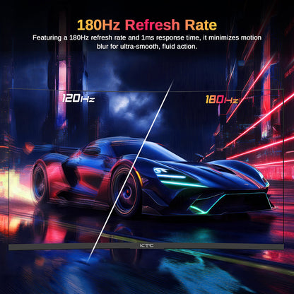 KTC H27S17 27-inch 1500R Curved Gaming Monitor QHD 2560x1440 16:9 ELED 180Hz 120% sRGB 4000:1 Contrast Ratio 1ms MPRT Response Time Low Motion Blur Compatible with FreeSync G-Sync USB 2xHDMI2.0 2xDP1.4 Audio Out VESA Mount