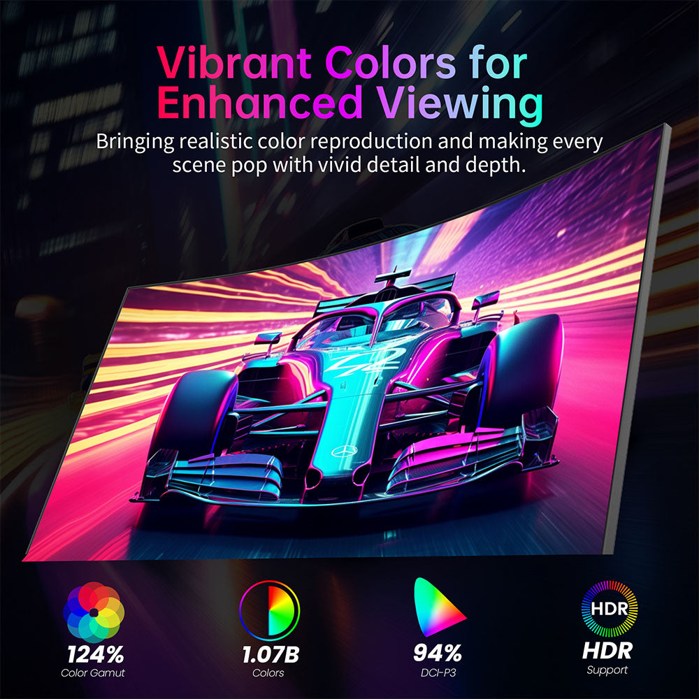 Herný monitor KTC H27S25E, 27 palcový 2560*1440 QHD CSOT HVA displej, 1000R zakrivenie, obnovovacia frekvencia 240 Hz, doba odezvy 1 ms MPRT, adaptívna synchronizácia, kontrastný pomer 2500:1, VESA uchytenie, nízke modré svetlo a bez blikania, 2*HDMI 2.0, 1*DP1.2, 1*slúchadlový výstup