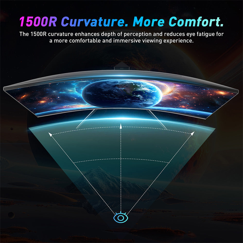 KTC H32S17F 32'' zakrivený herný monitor, 1920*1080 HVA panel, obnovovacia frekvencia 240 Hz, 125 % sRGB, kontrastný pomer 3500:1, adaptívna synchronizácia, HDR10, doba odezvy 3 ms, 2*HDMI2.0 1*DP1.4 1*USB2.0 1*Audio, VESA montáž, nastaviteľný sklon, nízke modré svetlo