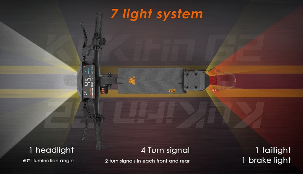 Sklapovací elektrický skúter Kukirin G2, 800W motor, 48V 15Ah batéria, 10-palcové pneumatiky, maximálna rýchlosť 45 km/h, dojazd 55 km, dotykový displej, predné a zadné kotúčové brzdy.