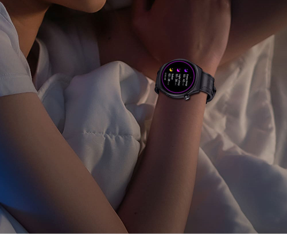 Inteligentné hodinky KUMI GW6, 1,43-palcový AMOLED HD displej, funkcia hlasového ovládania AI, monitorovanie spánku a tepovej frekvencie, Bluetooth volania - čierna