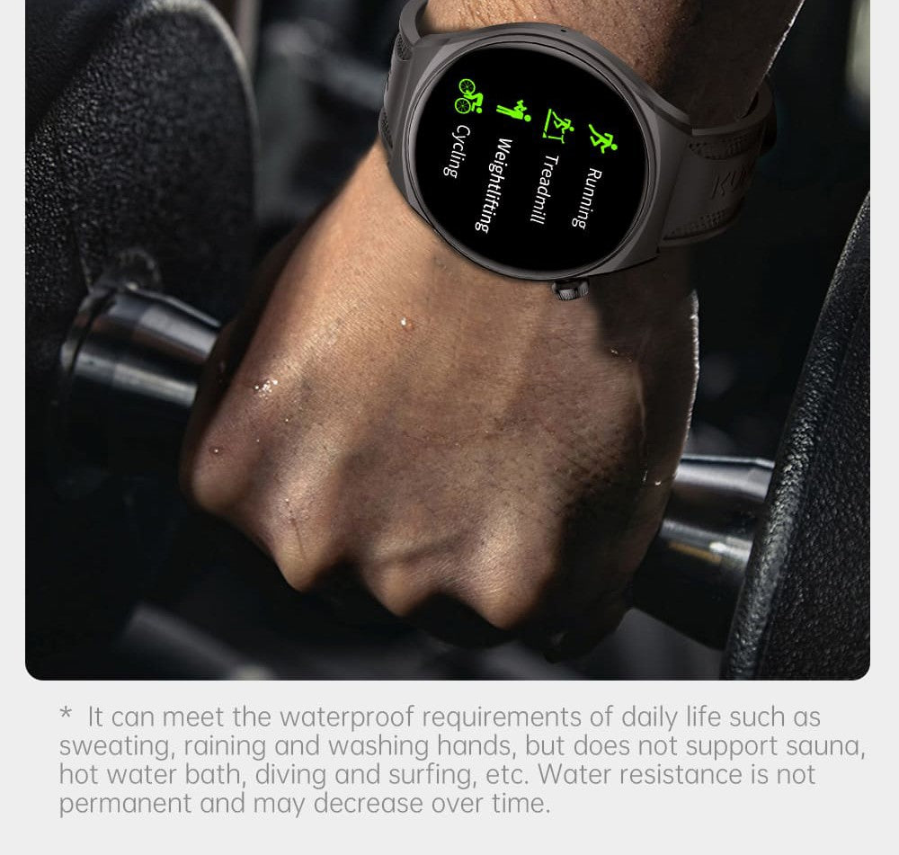 Inteligentné hodinky KUMI GW6, 1,43-palcový AMOLED HD displej, funkcia hlasového ovládania AI, monitorovanie spánku a srdcového tepu, Bluetooth volania - čierna