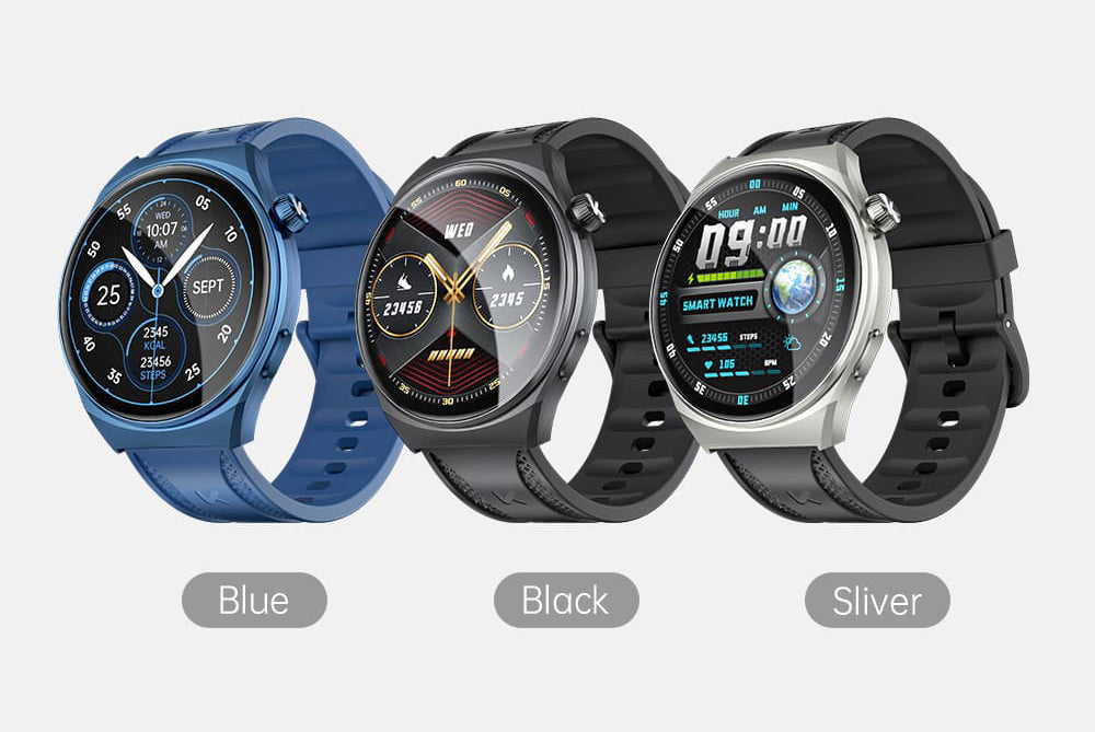 Inteligentné hodinky KUMI GW6, 1,43-palcový AMOLED HD displej, funkcia hlasového ovládania AI, monitorovanie spánku a tepovej frekvencie, Bluetooth volania - čierna