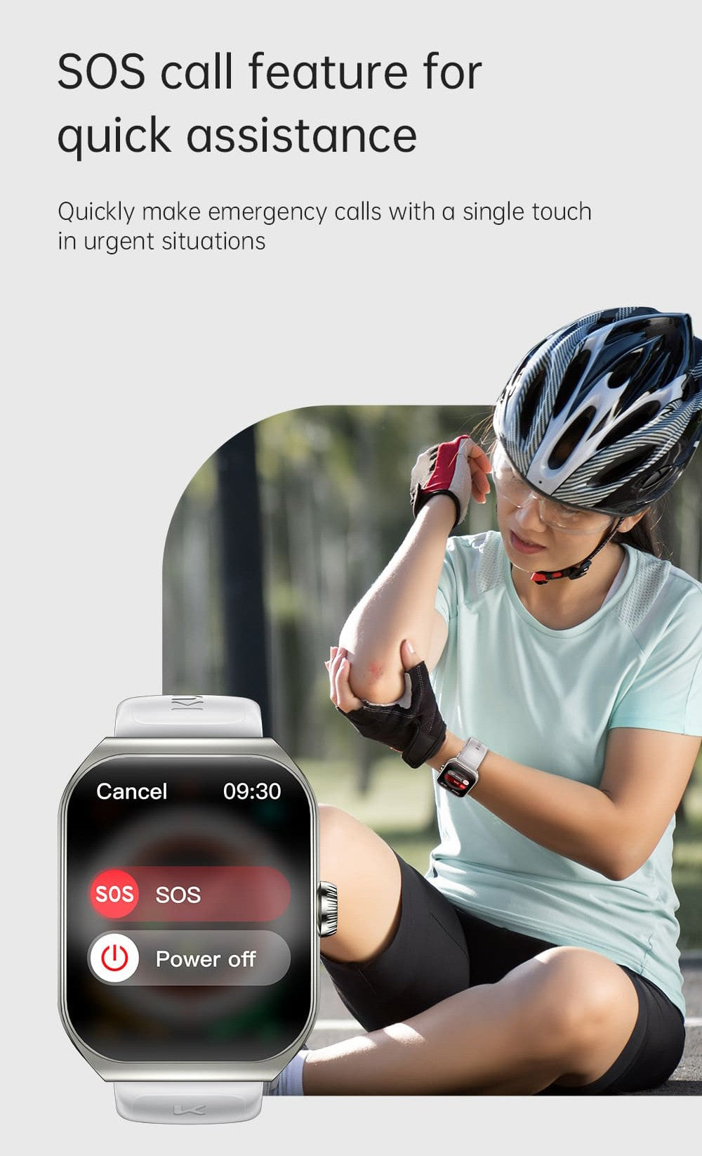 KUMI KU7 Smartwatch, 1,96'' AMOLED displej, Bluetooth volania, monitorovanie zdravia, informácie o akciovom trhu, 100 sportovych režimov - čierna