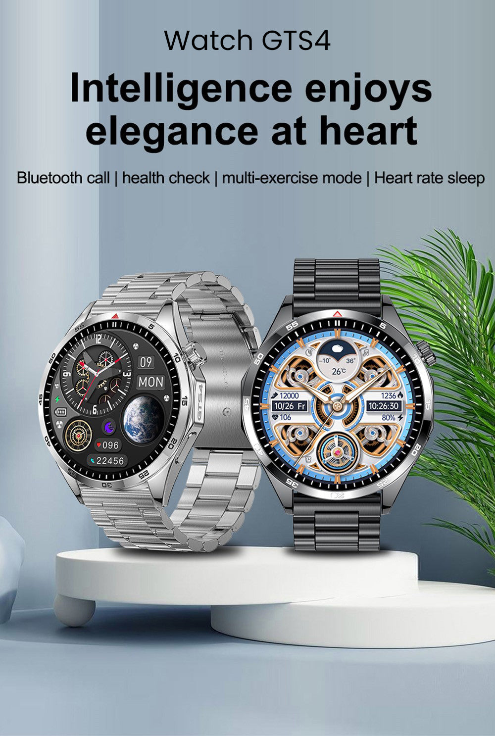 Inteligentné hodinky LEMFO GTS4, 1,5-palcový displej, Bluetooth volania, upozornenie na správy, monitorovanie zdravia, vodotesné IP67 - čierna, silikónový remienok