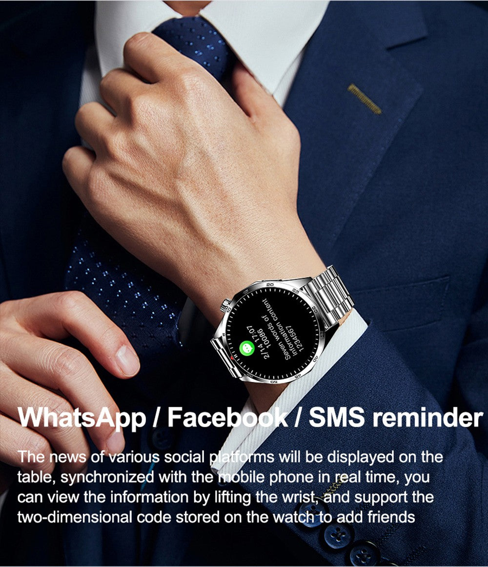 Inteligentné hodinky LEMFO GTS4, 1,5-palcový displej, Bluetooth volania, upozornenie na správy, monitorovanie zdravia, vodotesné IP67 - čierna, silikónový remienok