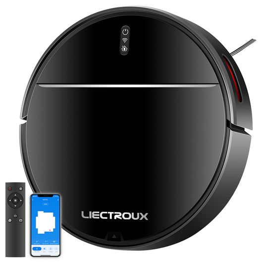 Liectroux M7S Pro Robot Vacuum Cleaner Sweeping Vacuuming Mopping Integrated  2D Map Navigation, 4400mAh Battery, Run 110mins - Black