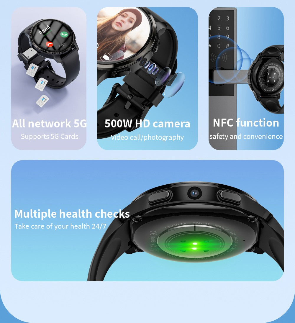 Inteligentné hodinky LOKMAT APPLLP 2, 1,508-palcový AMOLED displej, podpora 4G SIM karty, Android 8.1, NFC prístup, 24/7 monitorovanie zdravia, viaceré režimy pre rôzne sporty.