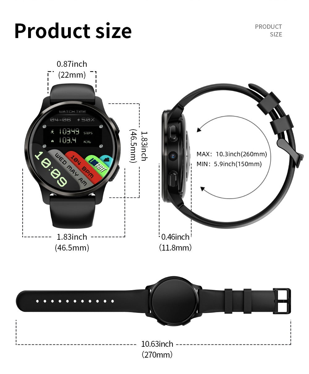 Inteligentné hodinky LOKMAT APPLLP 2, 1,508-palcový AMOLED displej, podpora 4G SIM karty, Android 8.1, NFC prístup, 24/7 monitorovanie zdravia, viaceré režimy pre rôzne sporty.