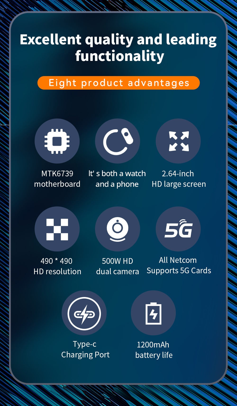 Odnímateľné inteligentné hodinky LOKMAT APPLLP 2 MAX, 2,64-palcový displej, Android 11, podpora 4G/5G SIM karty, Bluetooth pripojenie, GPS určenie polohy, batéria 1200 mAh