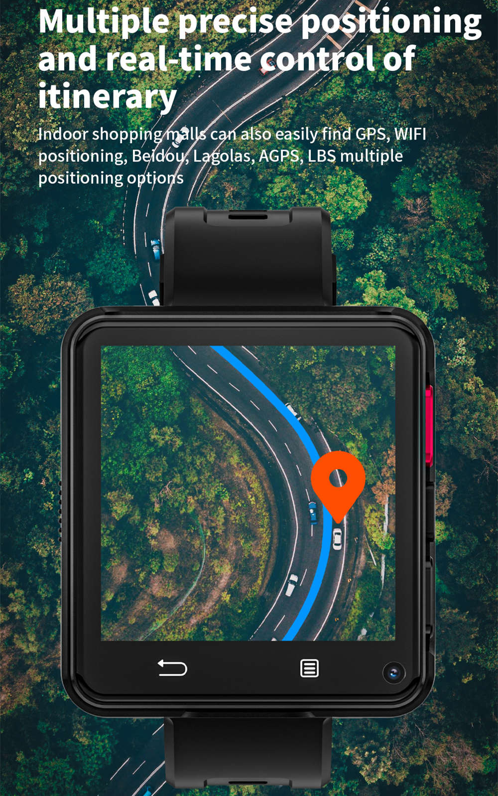 Odnímateľné inteligentné hodinky LOKMAT APPLLP 2 MAX, 2,64-palcový displej, Android 11, podpora 4G/5G SIM karty, Bluetooth pripojenie, GPS určenie polohy, batéria 1200 mAh