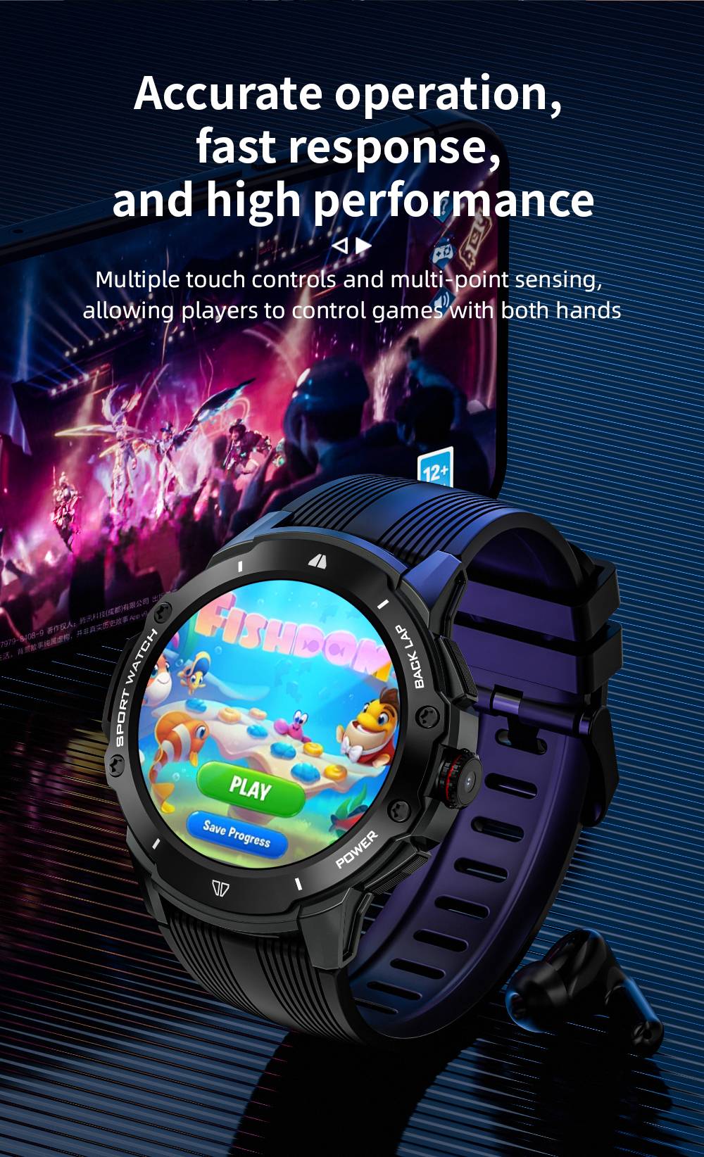 Inteligentné hodinky LOKMAT APPLLP 4G, AMOLED HD displej, NFC čítačka, monitor srdcového tepu, Bluetooth 4.2, viaceré režimy pre rôzne sporty, GPS/Beidou/Granas/AGPS/LBS určovanie polohy