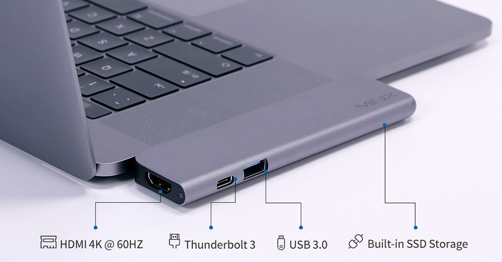MINIX SD4 GR 480GB SSD, Dual 4K@60Hz výstup, USB3.0, PD & Data až 5Gbps, Thunderbolt 3 - šedá