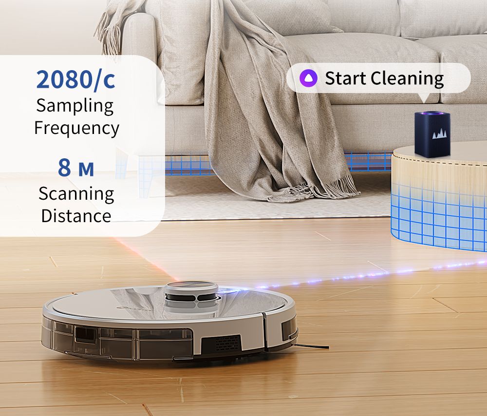 Robotický vysávač a mop Neatsvor S600, 2,8L nádoba na prach, 5200mAh batéria, LDS4.0 laserová navigácia, ovládanie cez aplikáciu, kompatibilita s Alexou a Google Home, 2-v-1 kefy, HEPA filtrácia a 350ml nádrž na vodu.