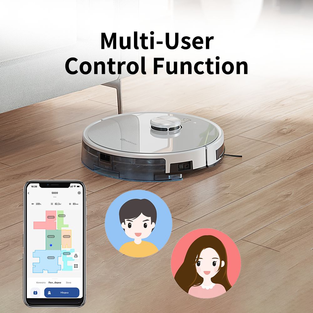 Robotický vysávač a mop Neatsvor S600, 2,8L nádoba na prach, 5200mAh batéria, LDS4.0 laserová navigácia, ovládanie cez aplikáciu, kompatibilita s Alexou a Google Home, 2-v-1 kefy, HEPA filtrácia a 350ml nádrž na vodu.