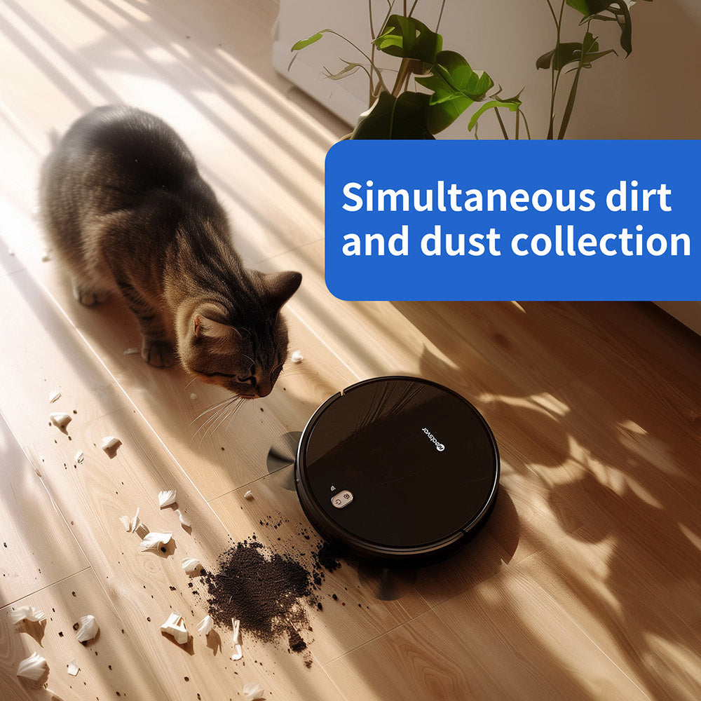 Robotický vysávač a mop Neatsvor X520, sací výkon 6000 Pa, batéria 5200 mAh, ovládanie cez Wi-Fi/aplikáciu, 3v1 čistenie, inteligentná navigácia 3.0, HEPA filtrácia a hlasové ovládanie, vhodné na koberce a tvrdé podlahy, čierna farba.