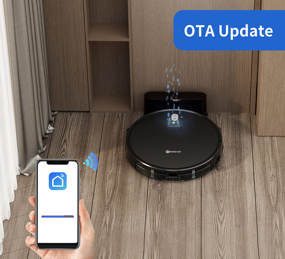 Robotický vysávač a mop Neatsvor X520, sací výkon 6000 Pa, batéria 5200 mAh, ovládanie cez Wi-Fi/aplikáciu, 3v1 čistenie, inteligentná navigácia 3.0, HEPA filtrácia a hlasové ovládanie, vhodné na koberce a tvrdé podlahy, čierna farba.