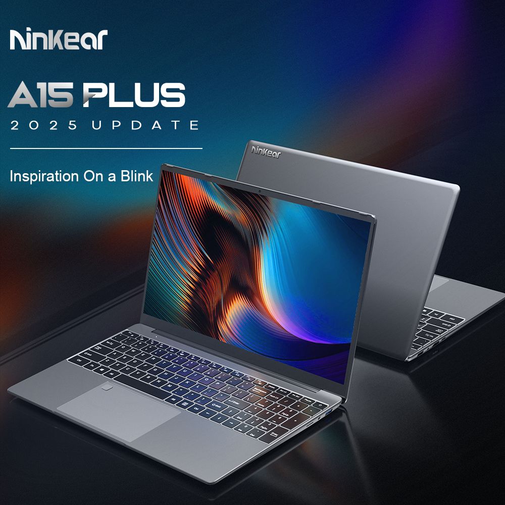 Notebook Ninkear A15 Plus s 15,6'' IPS displejom s rozlíšením 1920 × 1080, procesor AMD Ryzen 7 5825U s 8 jadrami a taktom 4,5 GHz, 32 GB RAM, 1 TB SSD, 2,4G/5G Wi-Fi, odtlačok prsta na odblokovanie, podsvietená klávesnica, plnohodnotný port Type-C*1, USB 3.0*2, HDMI*1, čítačka microSD kariet *1, konektor pre slúchadlá *1.