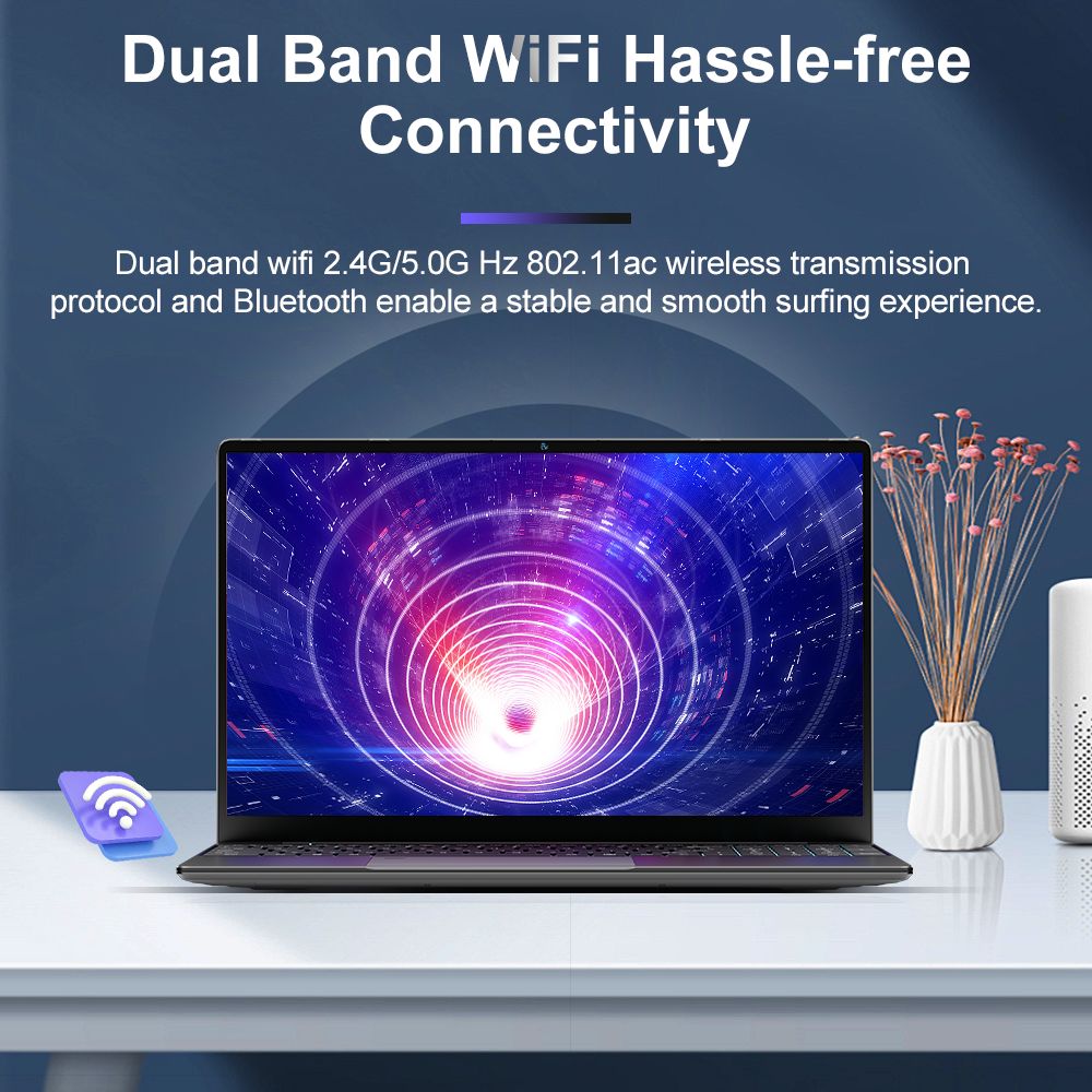 Notebook Ninkear A15 Plus s 15,6'' IPS displejom s rozlíšením 1920 × 1080, procesor AMD Ryzen 7 5825U s 8 jadrami a taktom 4,5 GHz, 32 GB RAM, 1 TB SSD, 2,4G/5G Wi-Fi, odtlačok prsta na odblokovanie, podsvietená klávesnica, plnohodnotný port Type-C*1, USB 3.0*2, HDMI*1, čítačka microSD kariet *1, konektor pre slúchadlá *1.