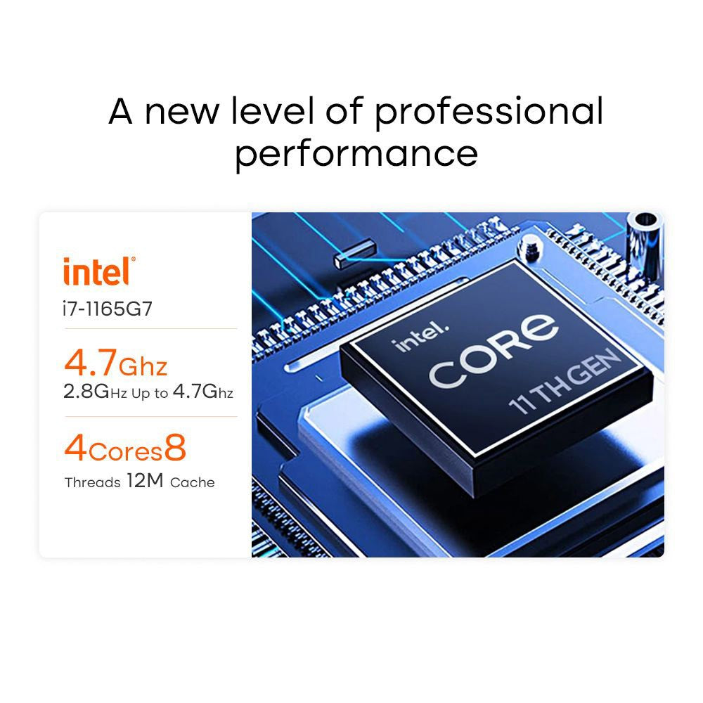 Ninkear M11 Mini PC, procesor Intel Core i7-1165G7, 16 GB DDR4, 512 GB SSD, Windows 11, WiFi 6