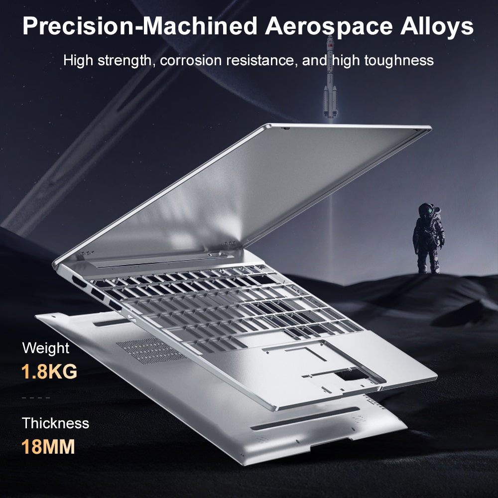 Laptop Ninkear N16 Pro, 16-palcový IPS displej s rozlíšením 2560*1600, Intel Core i9-12900HK s 14 jadierami, maximálnych 5,0 GHz, 32 GB RAM, 1 TB SSD, obnovovacia frekvencia 120 Hz, WiFi 6, batéria 5000 mAh, podsvietená klávesnica, 1x plne funkčný port Type-C, 2x USB 3.0, 1x USB 2.0, 1x HDMI, 1x RJ45, 1x 3,5mm jack pre slúchadlá