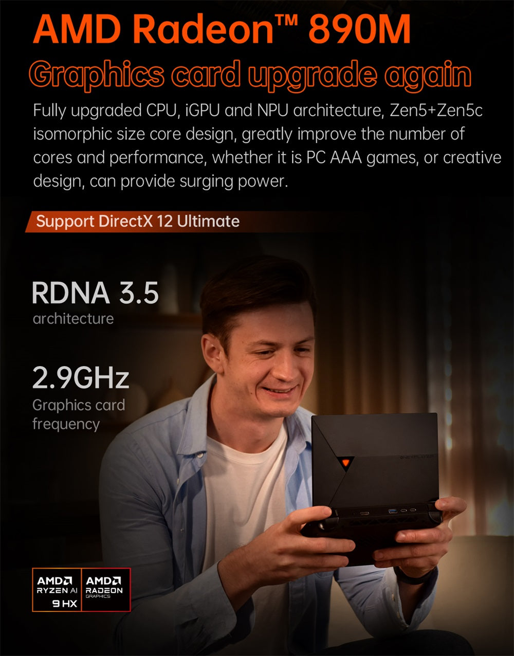 Prenosný herný PC One Netbook OneXPlayer G1, AMD Ryzen AI 9 HX 370 12 jadier, max. 5,1 GHz, 8,8'' 2560*1600 144 Hz displej, 64 GB LPDDR5X 7500 MHz RAM, 4 TB SSD, WiFi 6E, 2*USB-C, 1*USB3.2, 1*TF karta, 1* Oculink, 1*3,5 mm audio, odblokovanie odtlačkom prsta - EU zástrčka