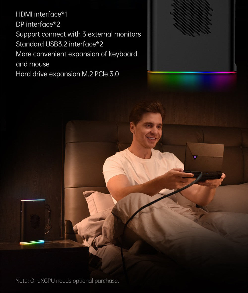 Prenosný herný PC One Netbook OneXPlayer G1, AMD Ryzen AI 9 HX 370 12 jadier, max. 5,1 GHz, 8,8'' 2560*1600 144 Hz displej, 64 GB LPDDR5X 7500 MHz RAM, 4 TB SSD, WiFi 6E, 2*USB-C, 1*USB3.2, 1*TF karta, 1* Oculink, 1*3,5 mm audio, odblokovanie odtlačkom prsta - EU zástrčka