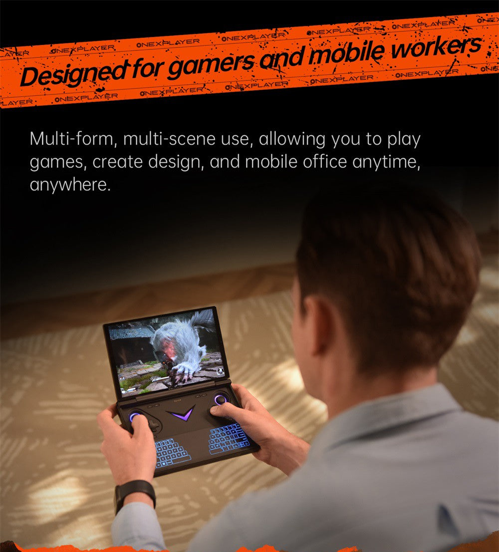 Prenosný herný PC One Netbook OneXPlayer G1, AMD Ryzen AI 9 HX 370 12 jadier, max. 5,1 GHz, 8,8'' 2560*1600 144 Hz displej, 64 GB LPDDR5X 7500 MHz RAM, 4 TB SSD, WiFi 6E, 2*USB-C, 1*USB3.2, 1*TF karta, 1* Oculink, 1*3,5 mm audio, odblokovanie odtlačkom prsta - EU zástrčka