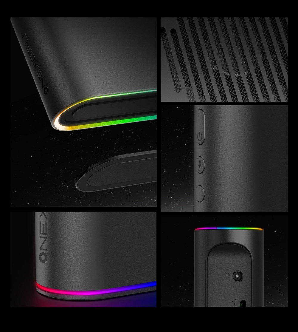 One Netbook ONEXGPU 2 eGPU dokovací stanica s grafickou kartou AMD Radeon RX 7800M, 12 GB GDDR6 RAM, 192bit, 1*Oculink, 1*USB-C 4.0, 2*USB 3.2, 1*PCIe 3.0 SSD, 1*RJ45, 1*HDMI 2.1, 2*DP 2.0, 65W reverzné nabíjanie, RGB svetelné efekty