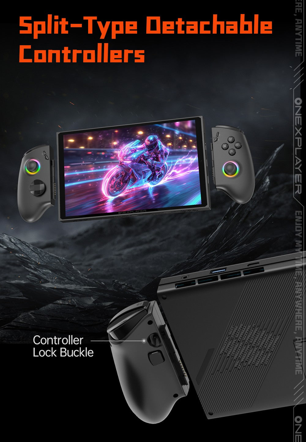 One Netbook OneXPlayer X1 Mini prenosný herný PC, AMD Ryzen 7 8840U 8 jadier, max. 5,1 GHz, 8,8'' 2560*1600 144 Hz LTPS displej, 32 GB LPDDR5x 7500 MHz RAM, 1 TB SSD, 2x USB4, 1x USB3.2, 1x slot na TF kartu, 1x Oculink, 1x audio, Harman Sound System, 65,02 Wh batéria