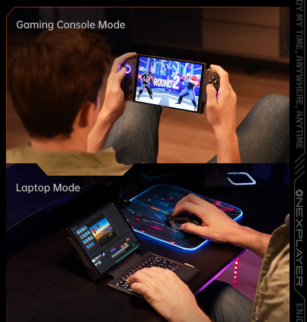 One Netbook OneXPlayer X1 Mini prenosný herný PC, AMD Ryzen 7 8840U 8 jadier, max. 5,1 GHz, 8,8'' 2560*1600 144 Hz LTPS displej, 32 GB LPDDR5x 7500 MHz RAM, 1 TB SSD, 2x USB4, 1x USB3.2, 1x slot na TF kartu, 1x OcuLink, 1x audio, Harman Sound System, 65,02 Wh batéria