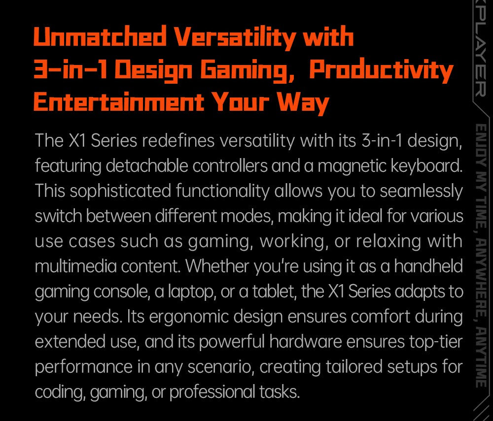 One Netbook OneXPlayer X1 Mini prenosný herný PC, AMD Ryzen 7 8840U 8 jadier, max. 5,1 GHz, 8,8'' 2560*1600 144 Hz LTPS displej, 32 GB LPDDR5x 7500 MHz RAM, 1 TB SSD, 2x USB4, 1x USB3.2, 1x slot na TF kartu, 1x Oculink, 1x audio, Harman Sound System, 65,02 Wh batéria