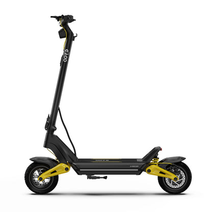 OOTD S10 Folding Electric Scooter 10 Inch Tires 1400W Motor 25km/h Max Speed 48V 20Ah Battery for 60-70km Range 120KG Max Load Disc Brake shock absorption IPX4  APP - Yellow