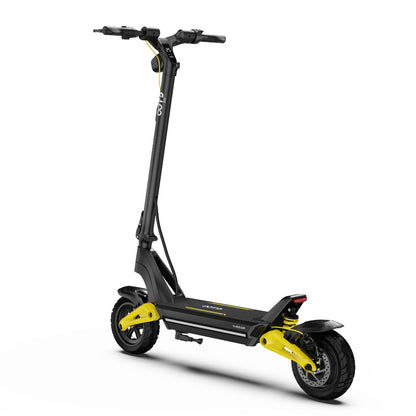 OOTD S10 Folding Electric Scooter 10 Inch Tires 1400W Motor 25km/h Max Speed 48V 20Ah Battery for 60-70km Range 120KG Max Load Disc Brake shock absorption IPX4  APP - Yellow