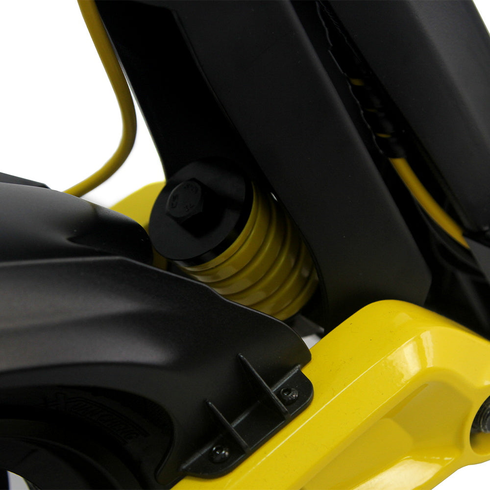 OOTD S10 Folding Electric Scooter 10 Inch Tires 1400W Motor 25km/h Max Speed 48V 20Ah Battery for 60-70km Range 120KG Max Load Disc Brake shock absorption IPX4  APP - Yellow