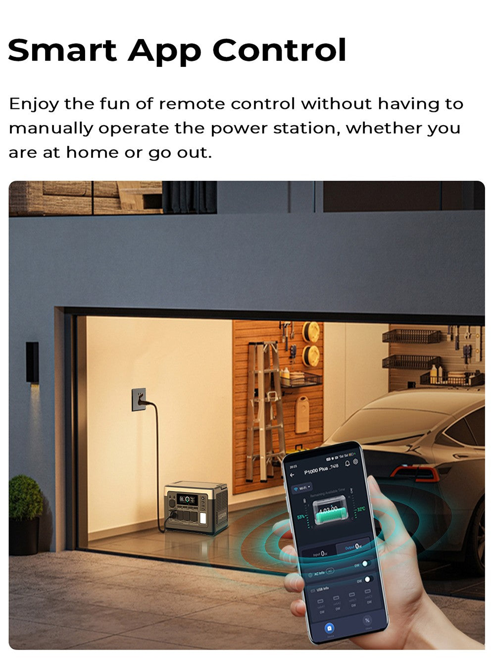 Prenosná elektráreň OUKITEL P1000 PLUS, 1800 W 1024 Wh solárny generátor s LiFePO4 batériou, rýchle nabíjanie, inteligentné ovládanie cez aplikáciu pre vonkajšie použitie, karavány, záložný zdroj pre domácnosť a núdzové situácie.