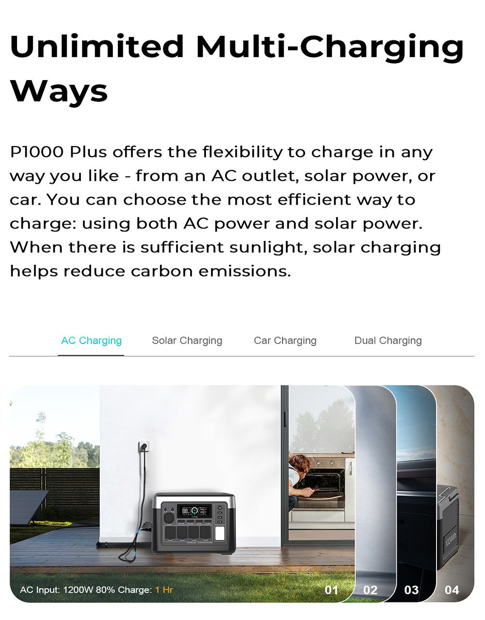 Prenosná elektráreň OUKITEL P1000 PLUS, 1800 W 1024 Wh solárny generátor s LiFePO4 batériou, rýchle nabíjanie, inteligentné ovládanie cez aplikáciu pre vonkajšie použitie, karavány, záložný zdroj pre domácnosť a núdzové situácie.