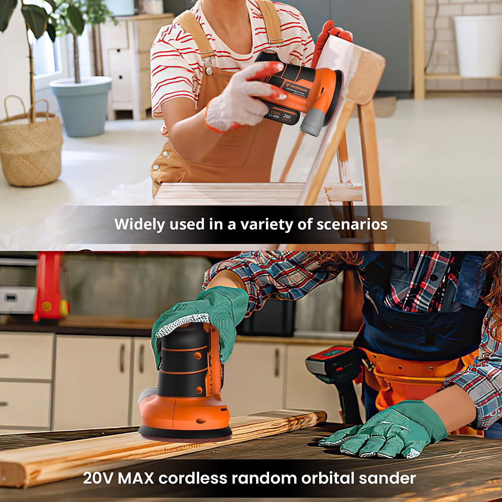 Parrior DS04 20V akumulátorová elektrická brúska, s 2Ah batériou a 5-palcovým (125 mm) kotúčom, motor s otáčkami 11 000 ot./min.