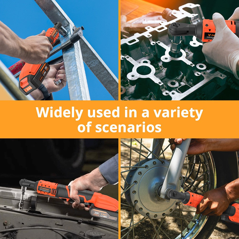 Parrior IW44 20V akumulátorový elektrický rázový kľúč, max. krútiaci moment 60 Nm, otáčky 260 ot/min, vstupné napätie 20 V, s 2000 mAh lítiovou batériou