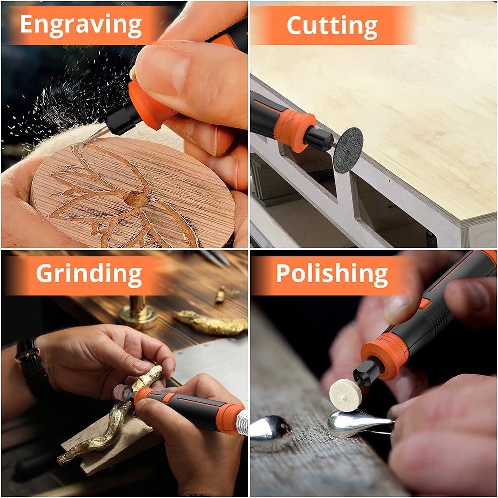 Parrior MD07 20V elektrický akumulátorový rotačný nástroj, s 2,0 Ah batériou, mäkkou rukoväťou a 56 kusmi príslušenstva, variabilné otáčky 5000-34000 ot/min