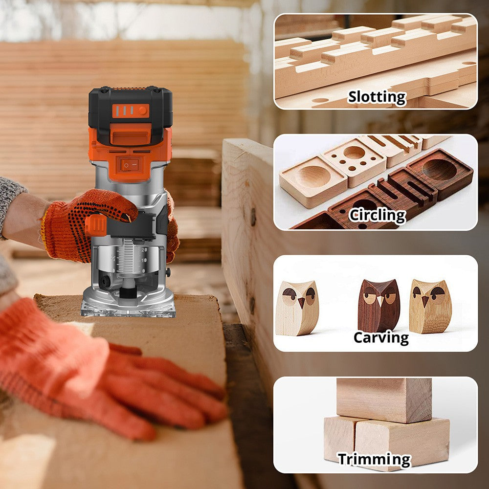 Parrior PR01 20V akumulátorový frézovací stroj, s 2,5Ah batériou, 6 digitálnymi otáčkami od 10000-30000 ot/min, LED osvetlením