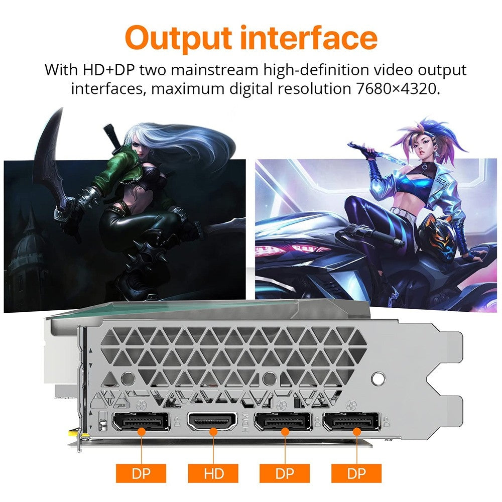 Herná grafická karta PELADN RTX2060 SUPER, 8GB GDDR6 RAM, 8Pin 128Bits, dvojitý ventilátor, PCI Express 3.0, 3xDP 1xHDMI - biela