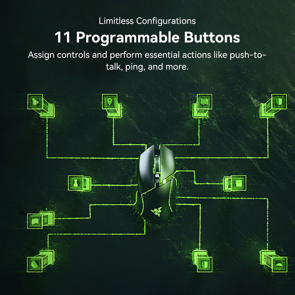 Herná myš Razer Basilisk V3, RGB podsvietenie, 26K DPI optický senzor, 11 programovateľných tlačidiel