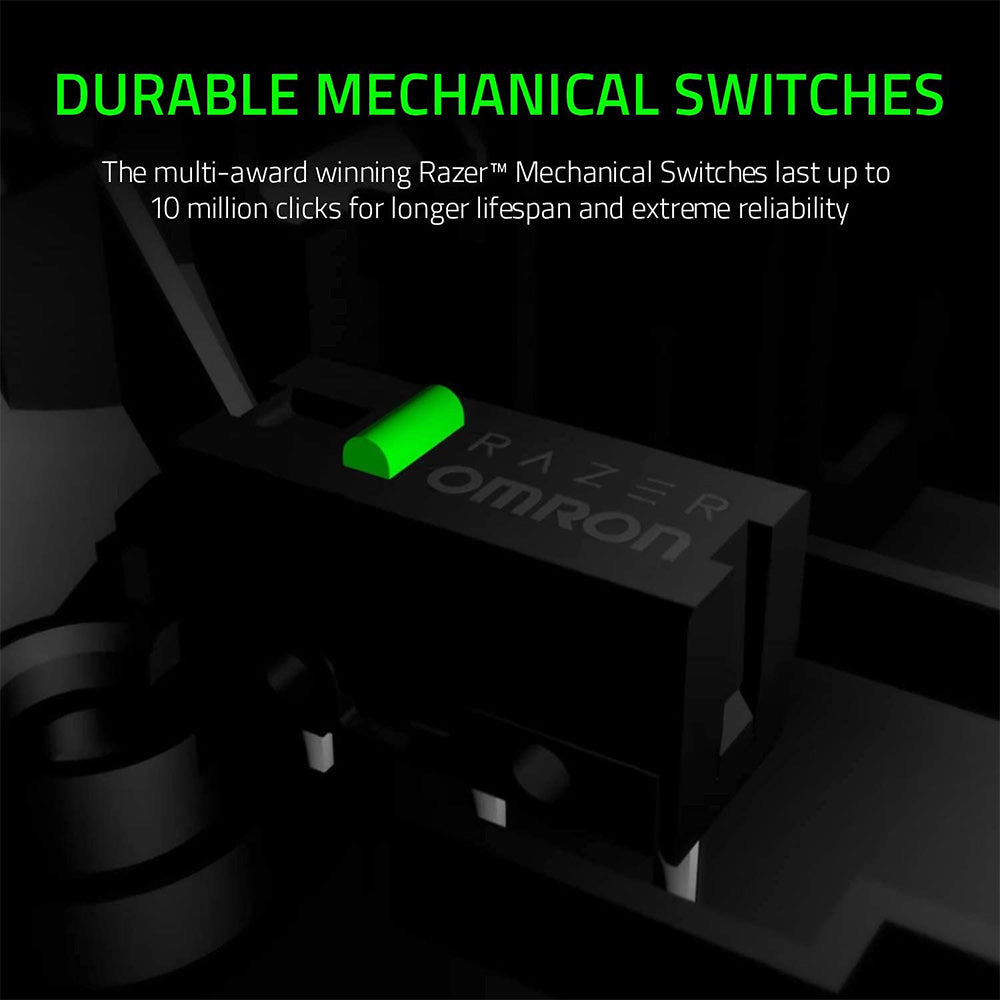 Herná myš Razer DeathAdder Essential, 6400 DPI optický senzor, 5 programovateľných tlačidiel, mechanické spínače, gumové bočné úchopné plochy – čierna