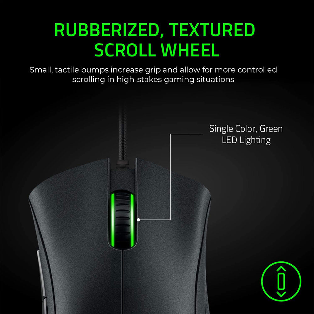 Herná myš Razer DeathAdder Essential, 6400 DPI optický senzor, 5 programovateľných tlačidiel, mechanické spínače, gumové bočné úchopné plochy – čierna