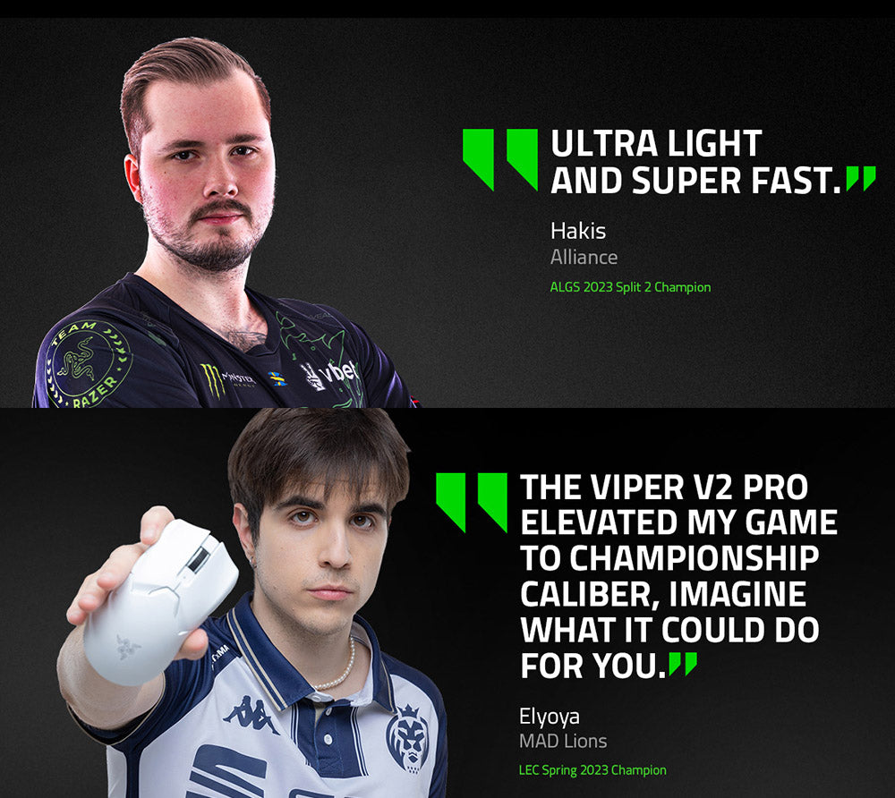 Bezdrôtová herná myš Razer Viper V2 Pro, 58g ultralehká, 30K DPI optický senzor, 90 hodín výdrž batérie – biela