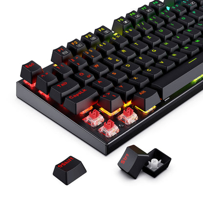 Redragon 105-Key K565-RGB Mechanical Keyboard RGB Backlight German Layout Aluminum Base Red Switch - Black